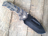 Medford Praetorian G/T Knife Brown G-10 Flames Ti (Tubled Black PVD) - GearBarrel.com
