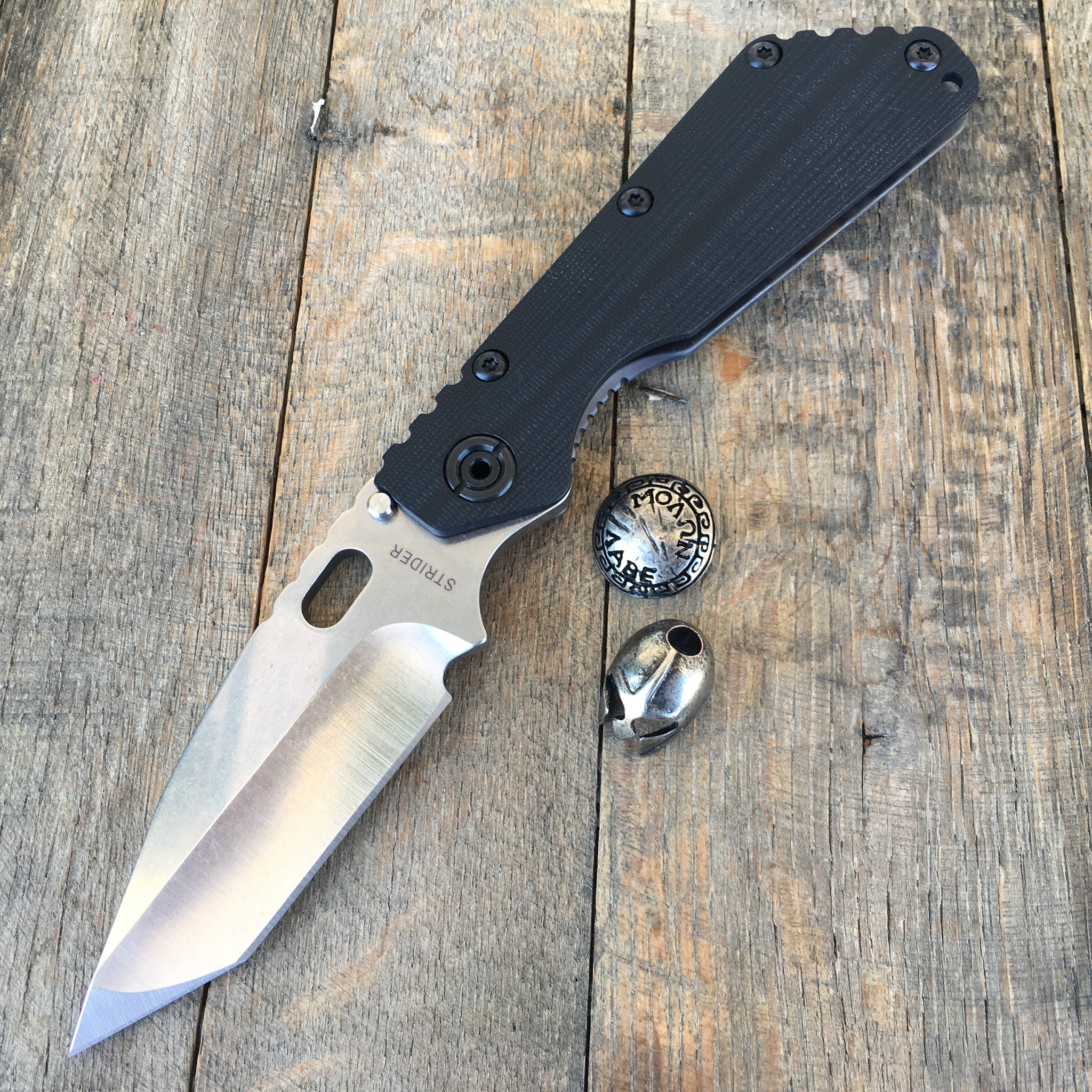 Strider Knives SMF-CC Black G-10 Folding Knife (3.9" Stonewash Tanto) Flamed Ti - GearBarrel.com