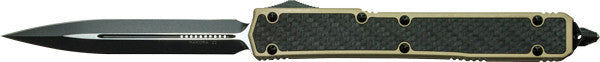 Microtech Makora II OTF  Tan Tactical  (4.45" Black Plain) 106-1TAT - GearBarrel.com