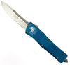 Microtech Troodon Knife Tanto OTF (3" Pt. Serr.) 140-11BL - GearBarrel.com
