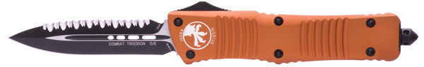 Microtech Combat Troodon D/E Orange (3.8" Black Full Serr) 142-3OR - GearBarrel.com