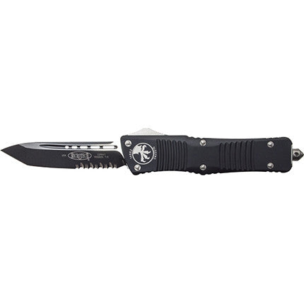 Microtech Combat Troodon Automatic OTF Knife Tanto (3.8" Black Serr) 144-2