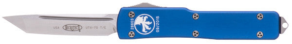 Microtech UTX-70 Tanto Automatic Blue (2.4" Satin) 149-4BL - GearBarrel.com