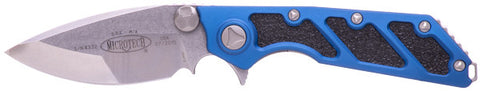 Microtech DOC Flipper Knife Blue (3.75" Stonewash Plain) 153-10BL