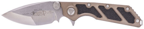 Microtech DOC Flipper Knife Tan (3.75" Stonewash Plain) 153-10TA