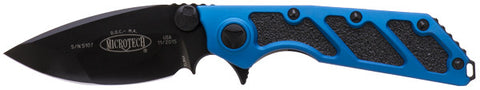 Microtech DOC Flipper Knife Blue (3.75" Black) 153-1BL