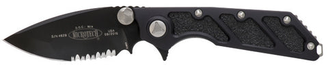 Microtech DOC Flipper Frame Lock Knife (3.75" Black Serr) 153-2