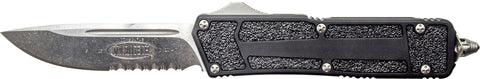 Microtech QD Scarab S/E OTF Automatic Knife (3.5" Stonewash Serr) 178-11