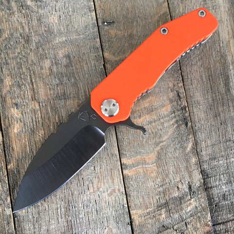 Medford Knife & Tool 187F Flipper Orange G-10 (3.4" Grey PVD )