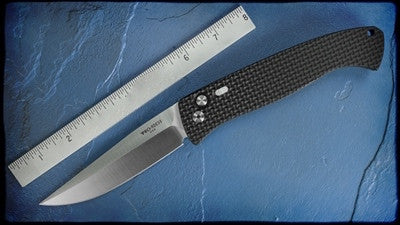 Protech Brend Auto #1 Automatic Knife Knurled Black (4.6" Satin) 1140