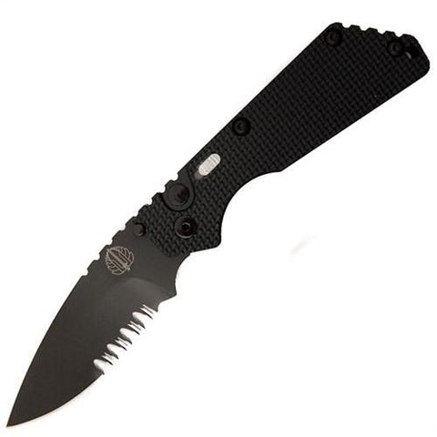 PRO-TECH STRIDER KNURL GRIP SNG AUTO KNIFE, 154CM DLC BLACK COMBO BLADE 2408
