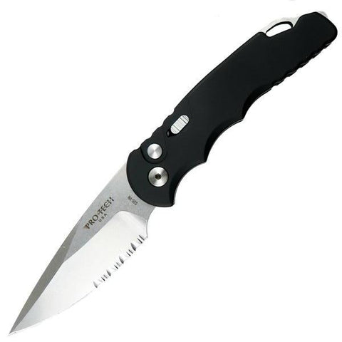 PRO-TECH T502 TACTICAL RESPONSE 5 AUTO KNIFE, CPM-S35VN STONEWASH COMBO BLADE
