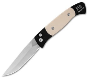 Pro-Tech Brend 2 Small Tuxedo Automatic Knife Ivory Micarta (2.9" Satin) 1251 - GearBarrel.com