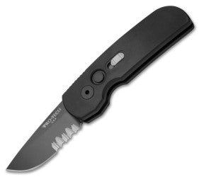 Protech Calmigo CA Legal Automatic Knife Black (1.9" Black Serr) - GearBarrel.com