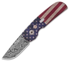 Protech Calmigo PK Custom CA Legal Automatic Knife Vintage Flag (1.9" Damascus) 2240