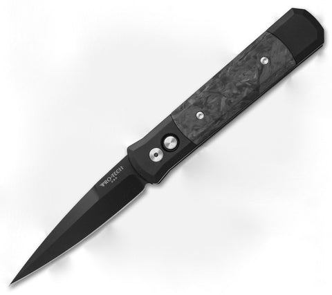 Protech Godfather Automatic Black/Marbled CF (4" Black) 905-M