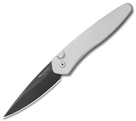 Protech Newport Automatic Knife Silver (3" Black) 3403