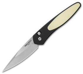 Protech Newport Tuxedo Automatic Knife Black/Ivory Micarta (3" Stonewash) 3451 - GearBarrel.com