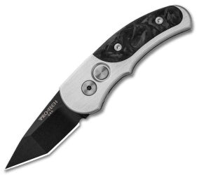 Protech Runt J4 Tanto Automatic Knife Marbled Carbon Fiber (1.94" Stonewash) 5400-M