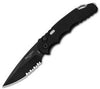 Protech TR-5 Tactical Response Automatic Knife Black (3.25" Black Serr) T504 - GearBarrel.com