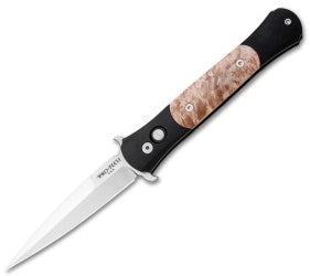 Protech The Don Automatic Knife 1706 w/ Maple Burl (3.5" Satin) - GearBarrel.com