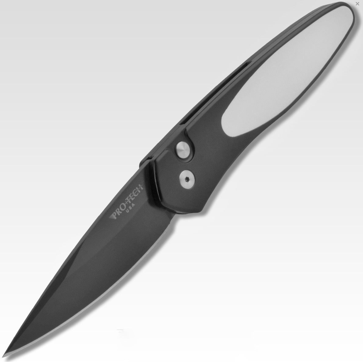 Protech Newport Tuxedo Automatic Knife Black/Ivory Micarta (3" Black) 3452