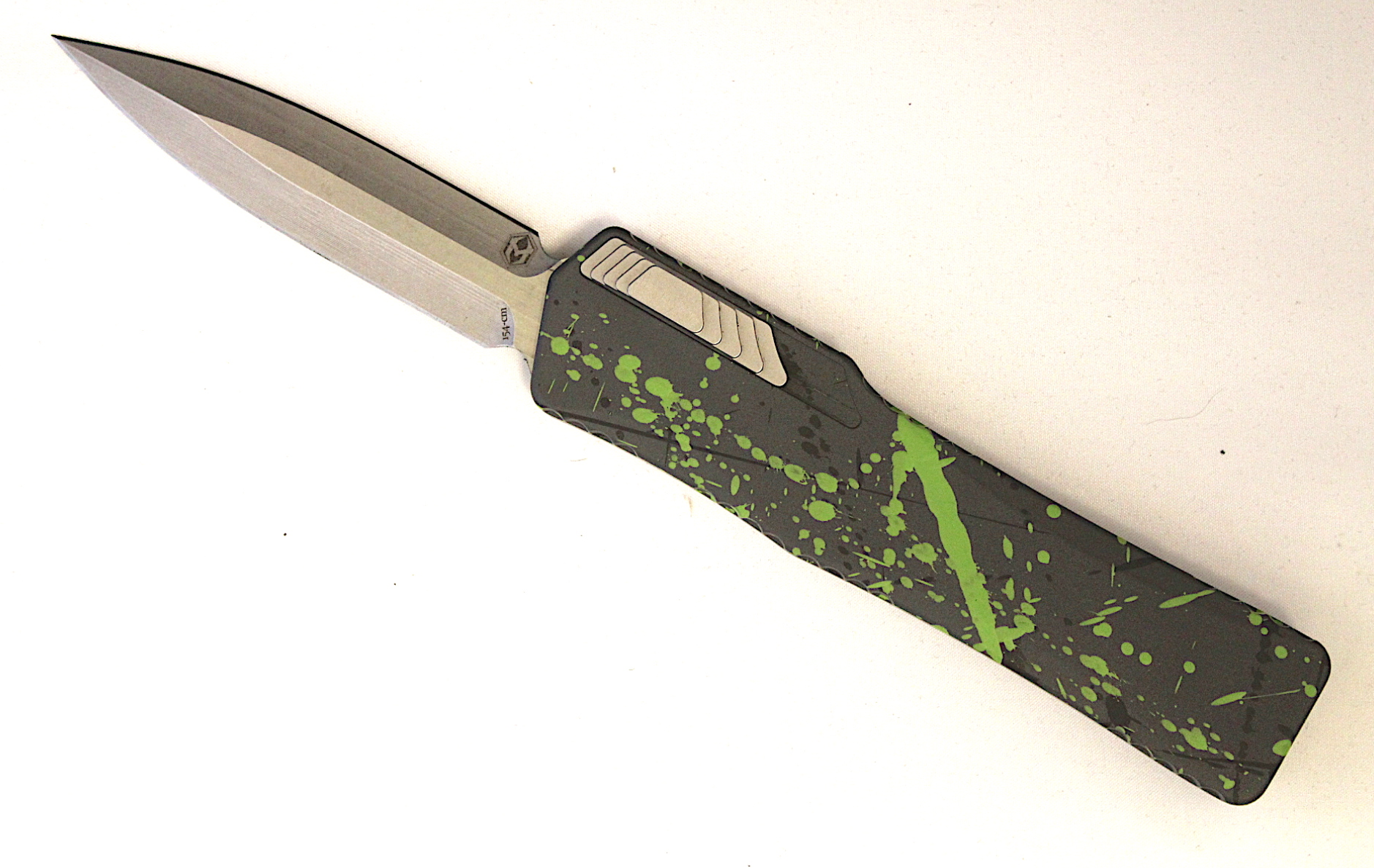 Heretic Knives Cleric Double Edge OTF Hulk Green (3.5" Stonewash) - GearBarrel.com