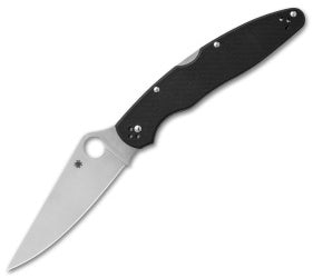 Spyderco Police 4 Lockback Knife Black G-10 (4.4" Satin K390) C07GP4