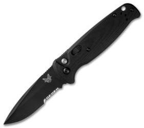 Benchmade CLA Automatic Knife Black G-10 (3.4" Black Serr) 4300SBK - GearBarrel.com