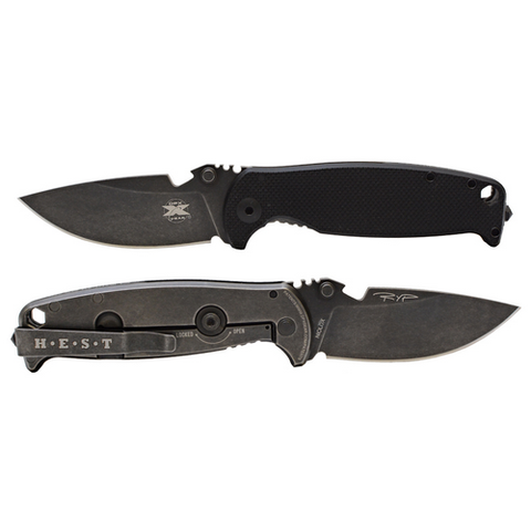 DPx HEST/F Frame Lock Knife Black G-10/Ti (3.25" Gray Niolox)