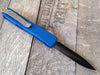 Microtech Ultratech Knife Blue D/E OTF Auto (3.4" Black Plain) 122-1BL - GearBarrel.com