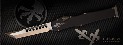 Microtech 519-13 Halo VI Hellhound T/E - Limited Edition Black Handle - Bronze Blade