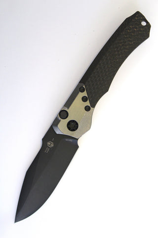 Heretic Knives H000-6A-CF Wraith Auto CF Bolster Black Auto Knife