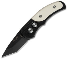 Protech Runt J4 Tanto Automatic Knife Ivory Micarta (1.94" Black) 5452