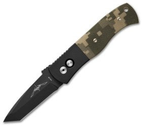 Emerson Protech CQC-7 Automatic Knife w/ Digi Camo G-10 (3.25" Black Plain) E7T25