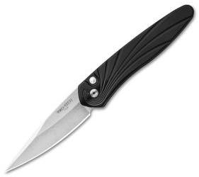 Protech Newport Automatic Knife Black 3D Wave (3" Stonewash) 3436