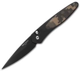 Protech Newport Automatic Knife Camo G-10 (3" Black) 3425