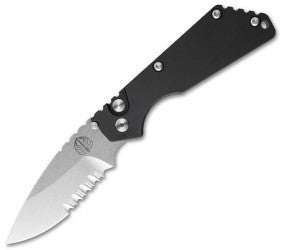 Strider + Protech SnG Automatic Knife Solid Black Aluminum (3.5" SW Serr) 2402