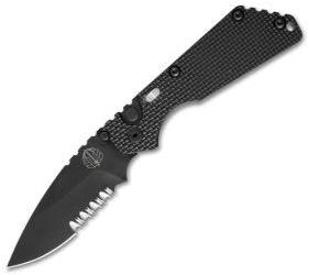 Strider + Protech SnG Automatic Knife Knurled w/Safety (3.5" Black Serr) PT 2408