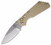 Strider + Protech SnG Automatic Knife Desert Tan Knurled (3.5" Stonewashed) - GearBarrel.com