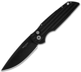 Protech Tactical Response TR-3 Automatic Knife w/Grooves (3.5" Black) BT