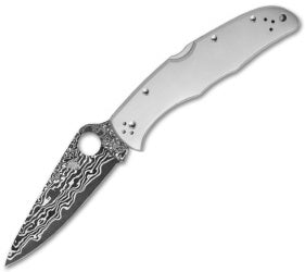 Spyderco Endura 4 Lockback Knife Titanium (3.75" Damascus) C10TIPD