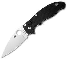 Spyderco Manix 2 Knife Black G-10 83mm (3.375" Matte Satin) C101GP2