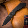 Pro-Tech Strider 2303 PT AUTO Folding Knife 2.75" 154CM Black DLC Plain Blade, Black Aluminum Handles - GearBarrel.com