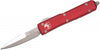 Microtech 120-10RD Ultratech AUTO OTF 3.46" Stonewashed  Bayonet Blade, Red Handle - GearBarrel.com